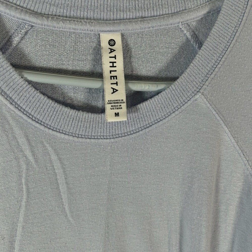 Athleta Womens M Coaster Luxe Sweatshirt Light Blue Modal Spandex RN 54023 - Picture 2 of 7